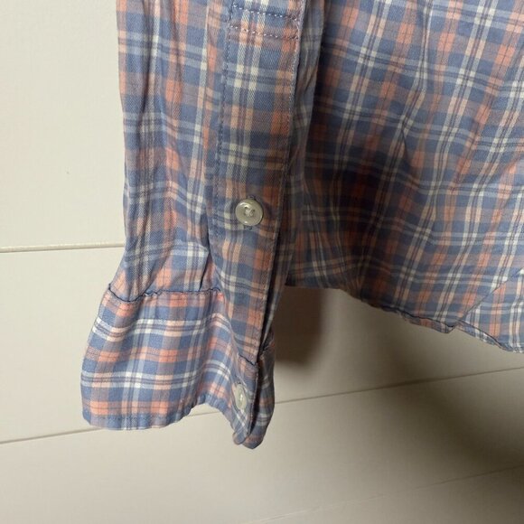 Faherty Long Sleeve Button Up Blue, Pink, White Plaid Size Large - Picture 3 of 9